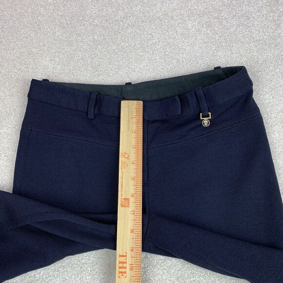 Tory Burch Beverly Navy Blue Wool Blend Knit Pleated Textured Pants 2 - Picture 12 of 14